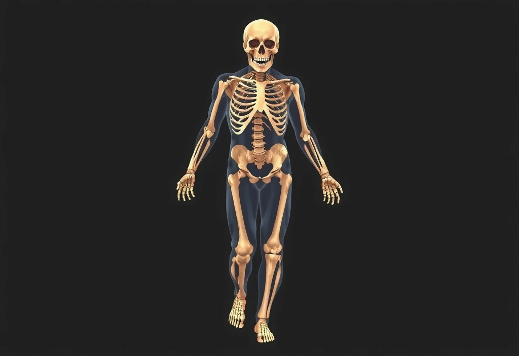 Ilustracja struktury kości ludzkiej, podkreślająca jej siłę i złożoność.