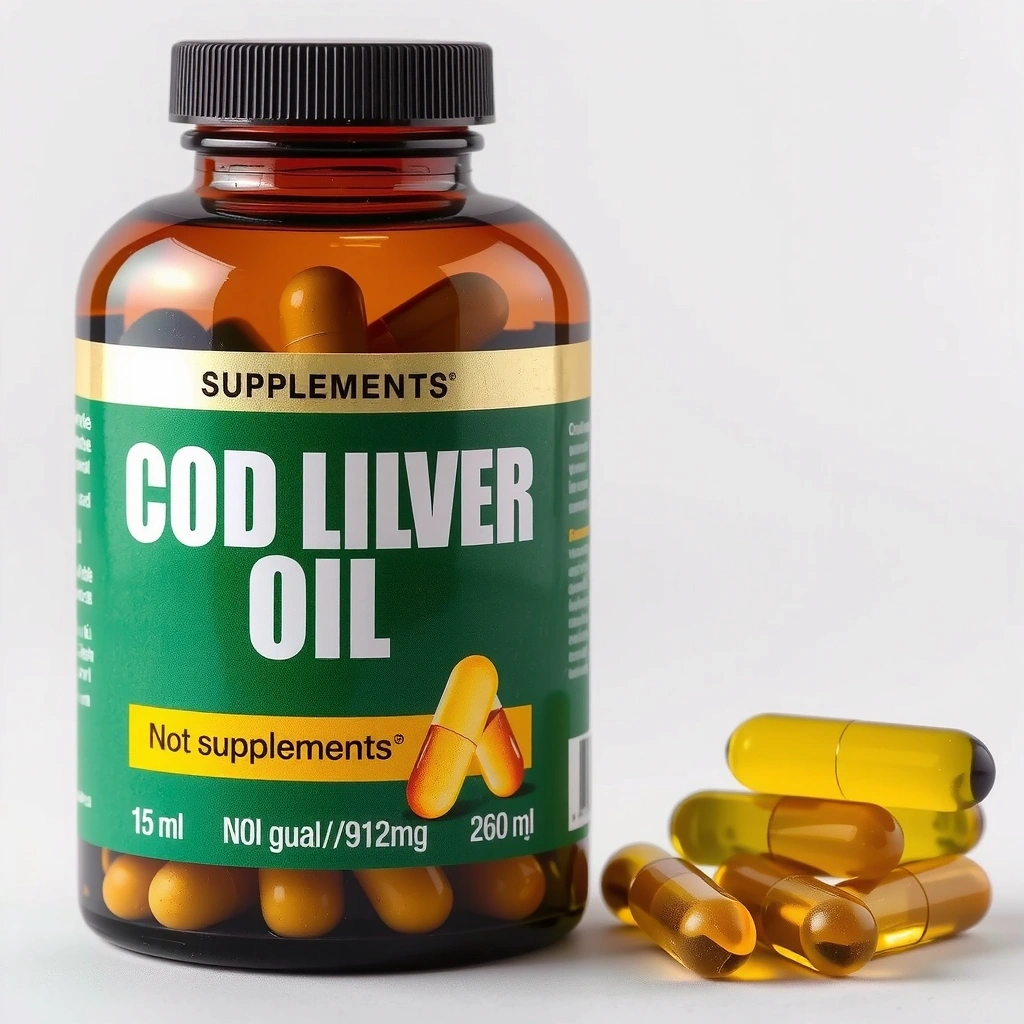 Butelka tranu z kapsułkami